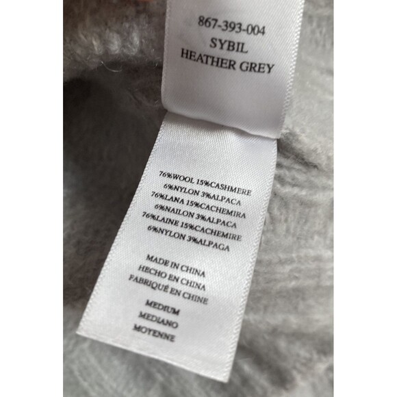 Rails Sybil Sweater MEDIUM Wool Cashmere Alpaca Gray Crew Neck - Picture 6 of 12